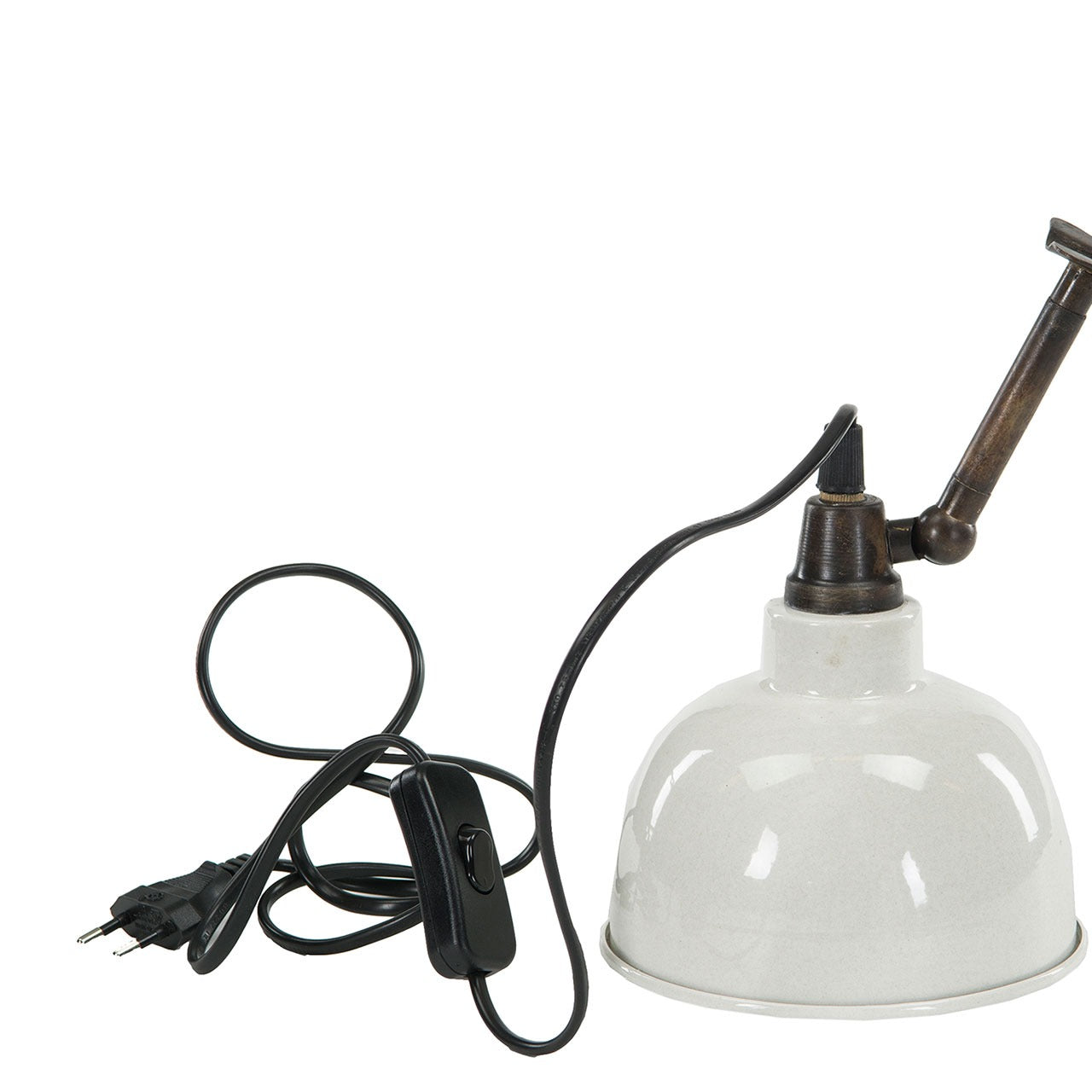 Lampe à clip en métal émaillé blanc