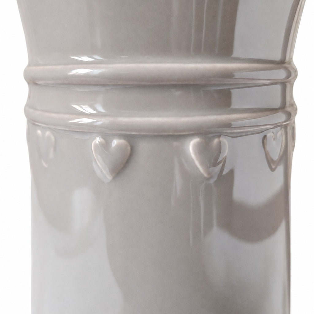 Broc WC liseré cœurs en céramique gris