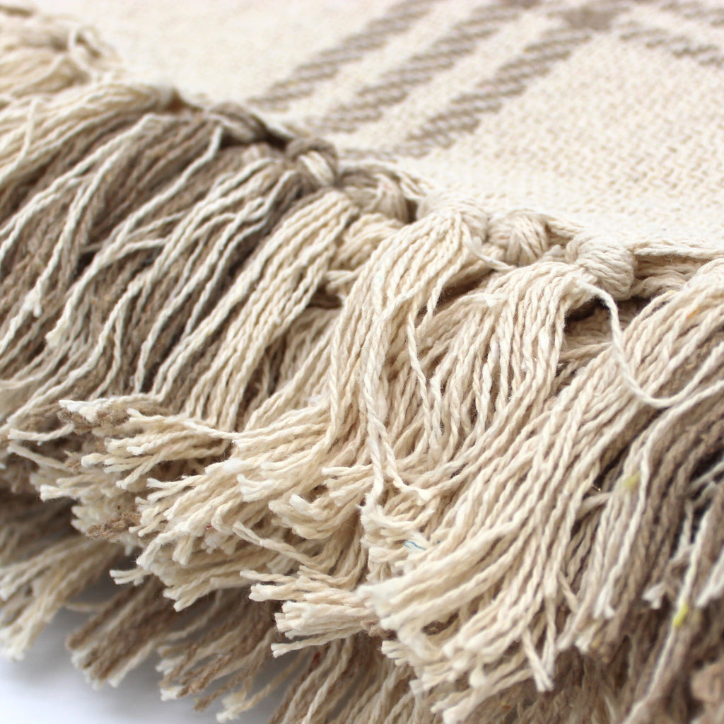 Couverture tissée motif carreaux