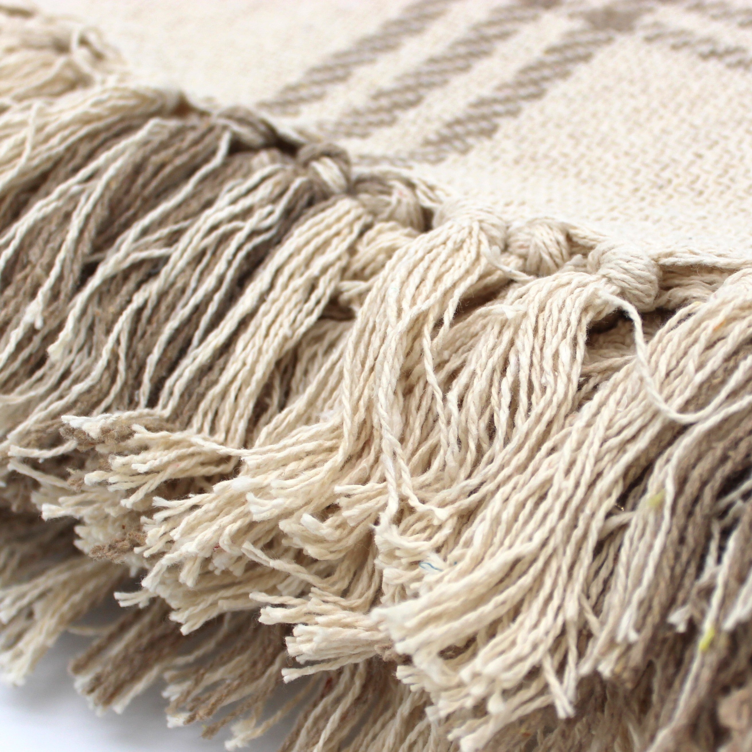 Couverture tissée motif carreaux