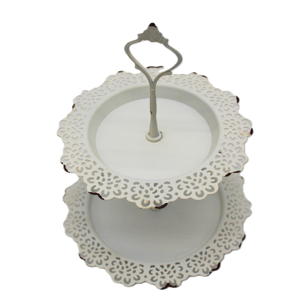 Présentoir avec bordure de dentelle