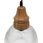 Lampe à suspendre avec cache-douille en bois