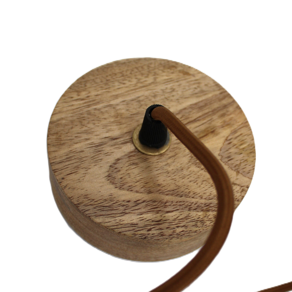 Lampe à suspendre avec cache-douille en bois