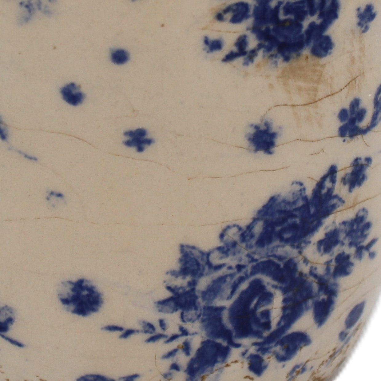 Pot en céramique fleurs bleues Ø 11 x 10 cm