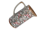 Pichet de décoration en céramique gris motif floral