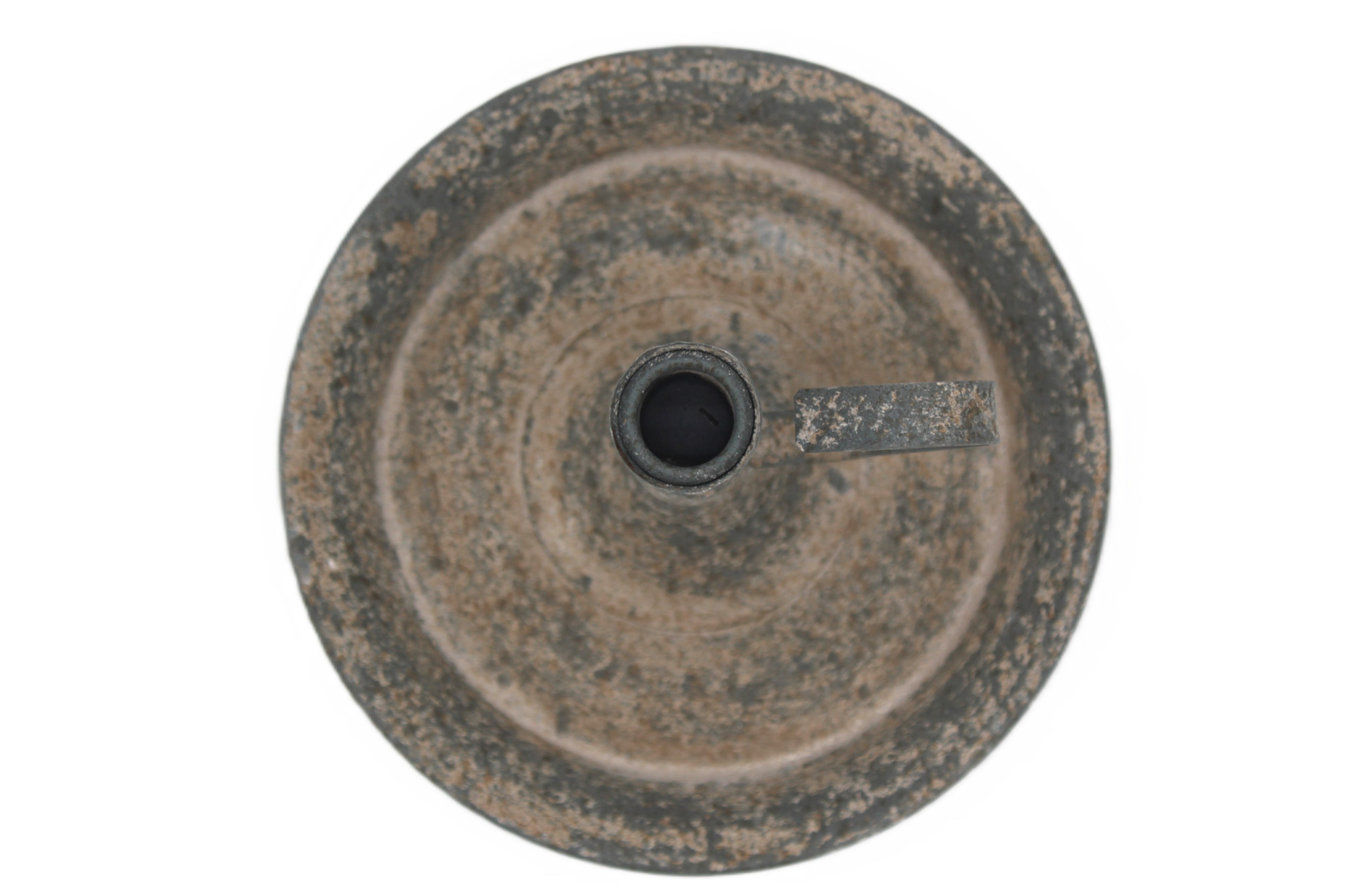 Chandelier en métal gris vieilli