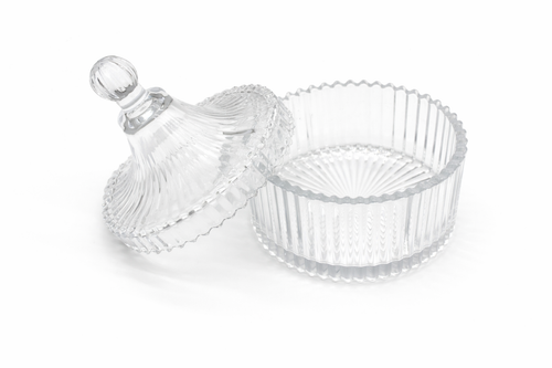 Bocal en verre strié