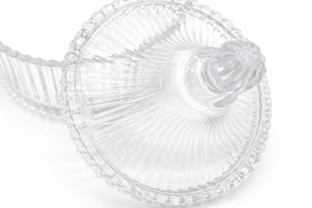 Bocal en verre strié