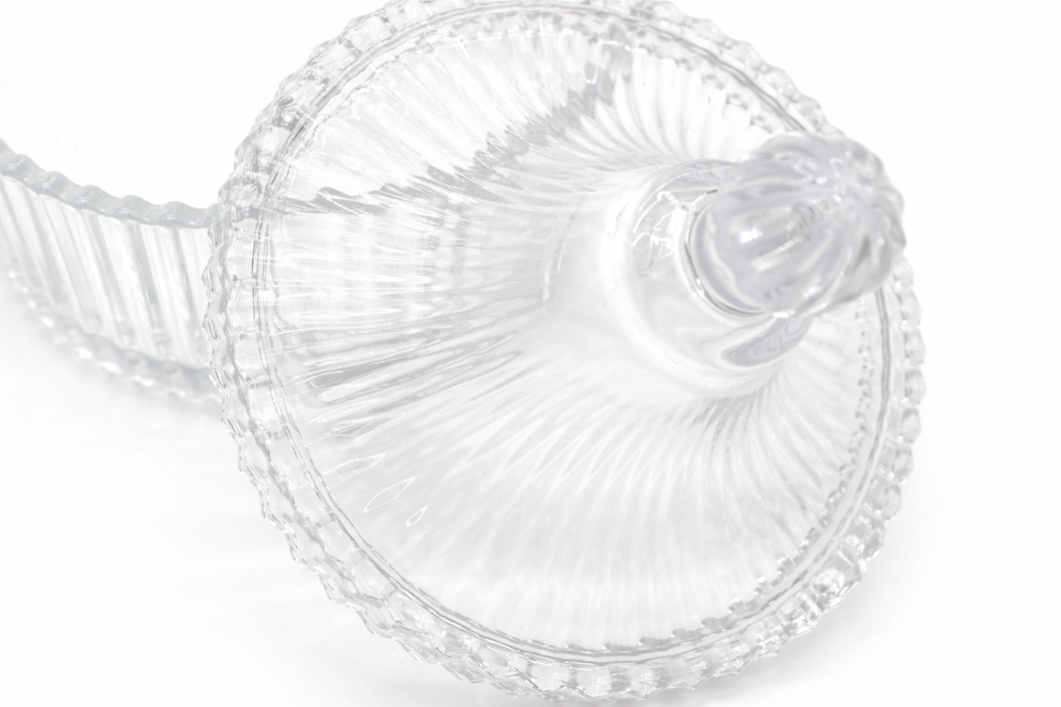 Bocal en verre strié