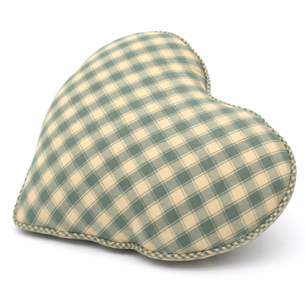 Coussin cœur vert sauge