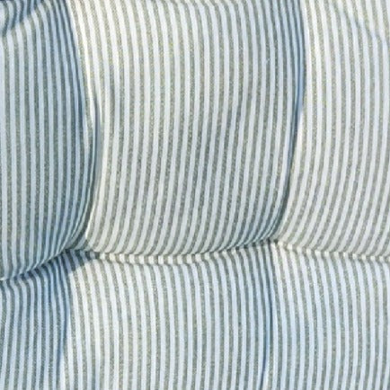 Coussin de banc textile recyclé rayé vert et blanc (37 x 115 cm)