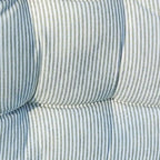 Coussin de banc textile recyclé rayé vert et blanc (37 x 115 cm)