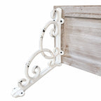 Etagère en bois et métal blanc patiné