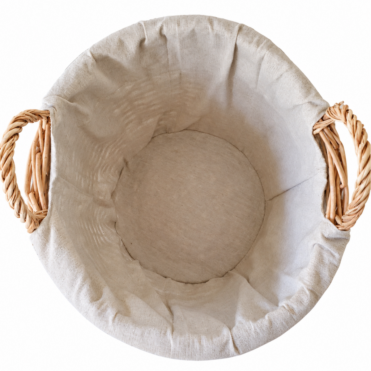 Panier rond en osier et tissu Grand Modèle