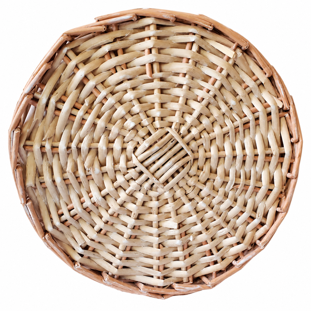 Panier rond en osier et tissu Grand Modèle