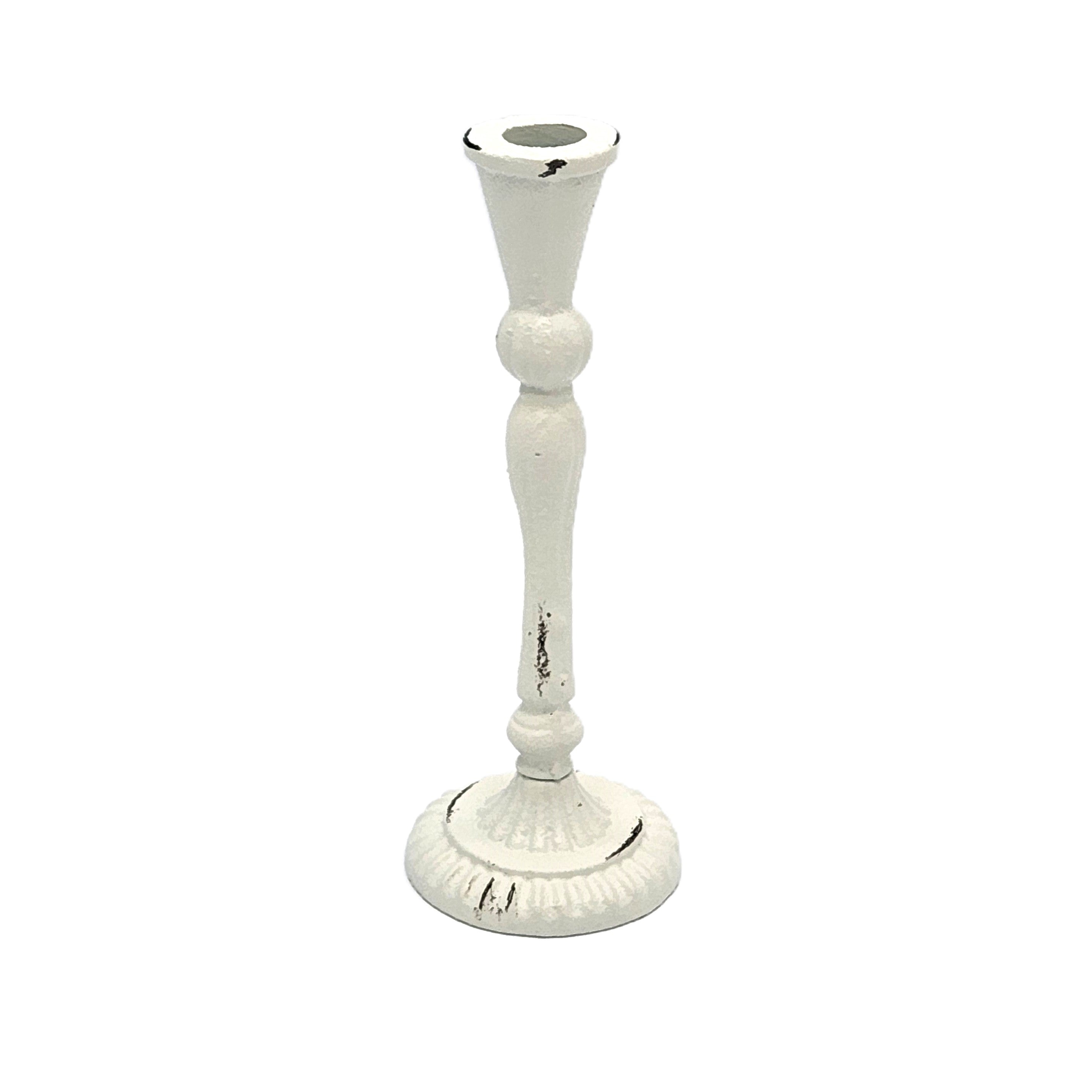 Grand bougeoir en fer blanchi style shabby campagne chic - Chic antique  - Maison Ysance