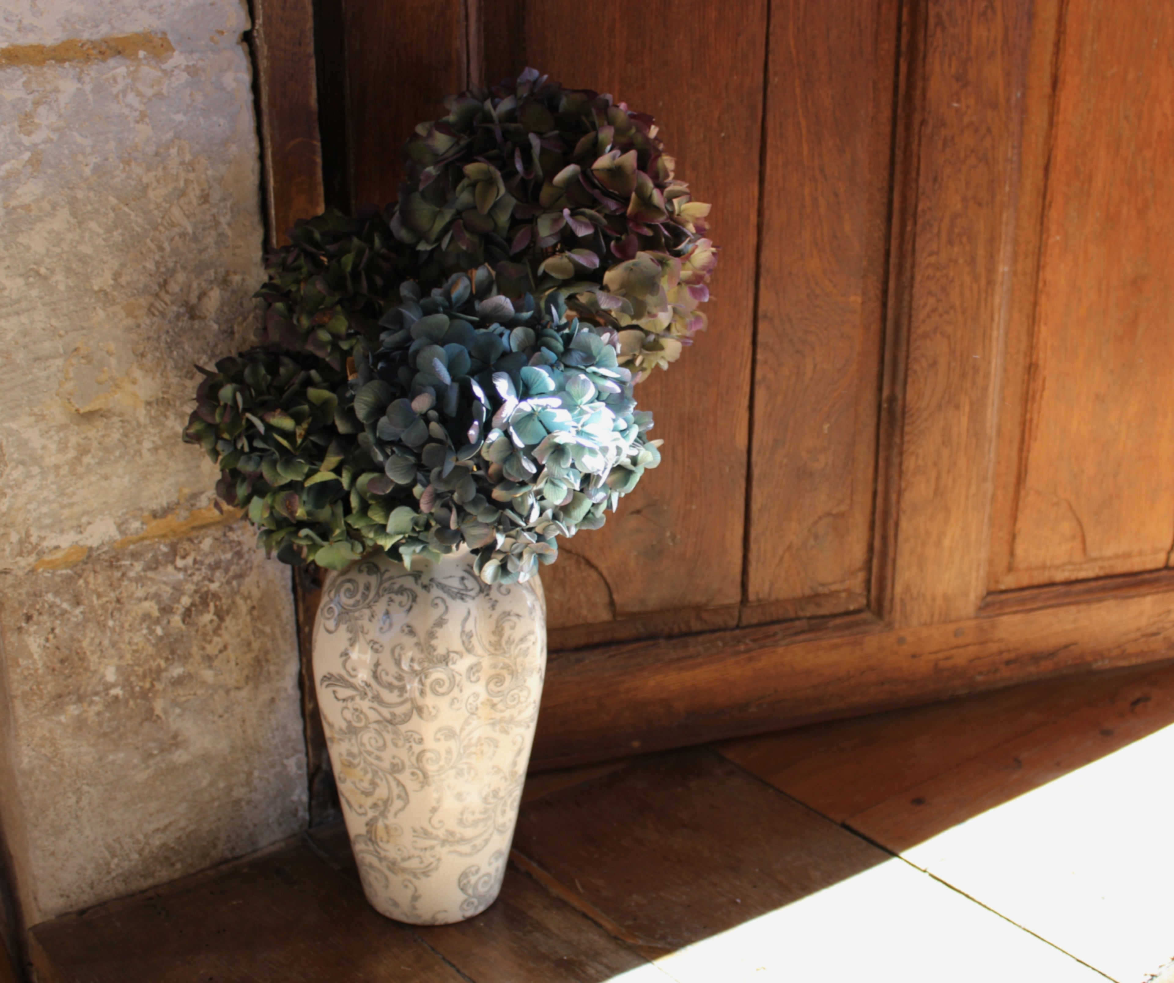 Grand vase bleu/gris en céramique - décoration campagne chic- maison de charme - Clayre & Eef - Maison Ysance