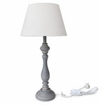 Set of 2 distressed grey table lamps