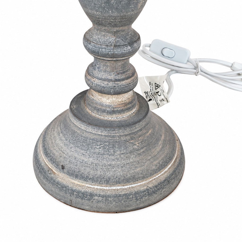 Set of 2 distressed grey table lamps