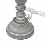 Set of 2 distressed grey table lamps