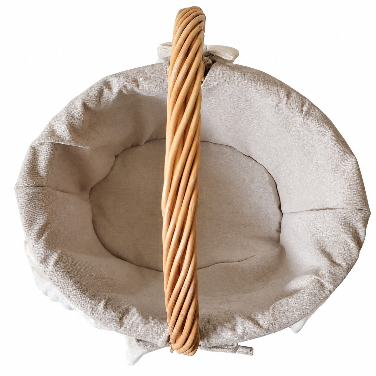 Panier ovale en osier et tissu Petit Modèle