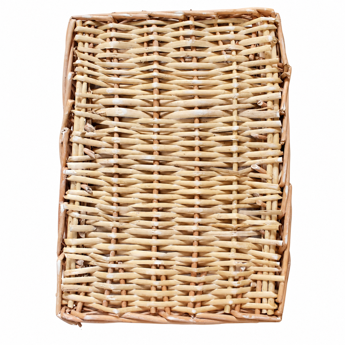 Panier rectangulaire en osier et tissu Petit Modèle