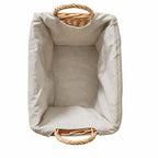 Panier rectangulaire en osier et tissu Petit Modèle