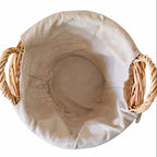 Panier rond en osier et tissu Petit Modèle