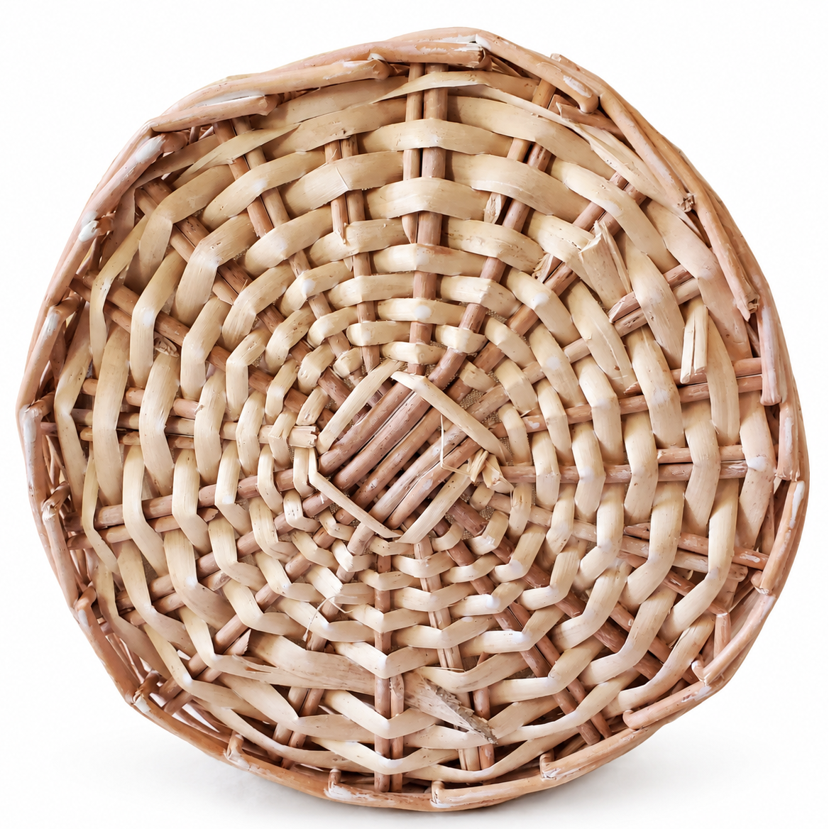 Panier rond en osier et tissu Petit Modèle