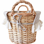 Panier rond en osier et tissu Petit Modèle