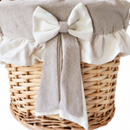 Panier rond en osier et tissu Petit Modèle