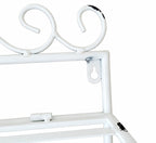 Etagère porte-serviettes murale en métal blanc patiné