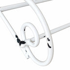 Etagère porte-serviettes murale en métal blanc patiné