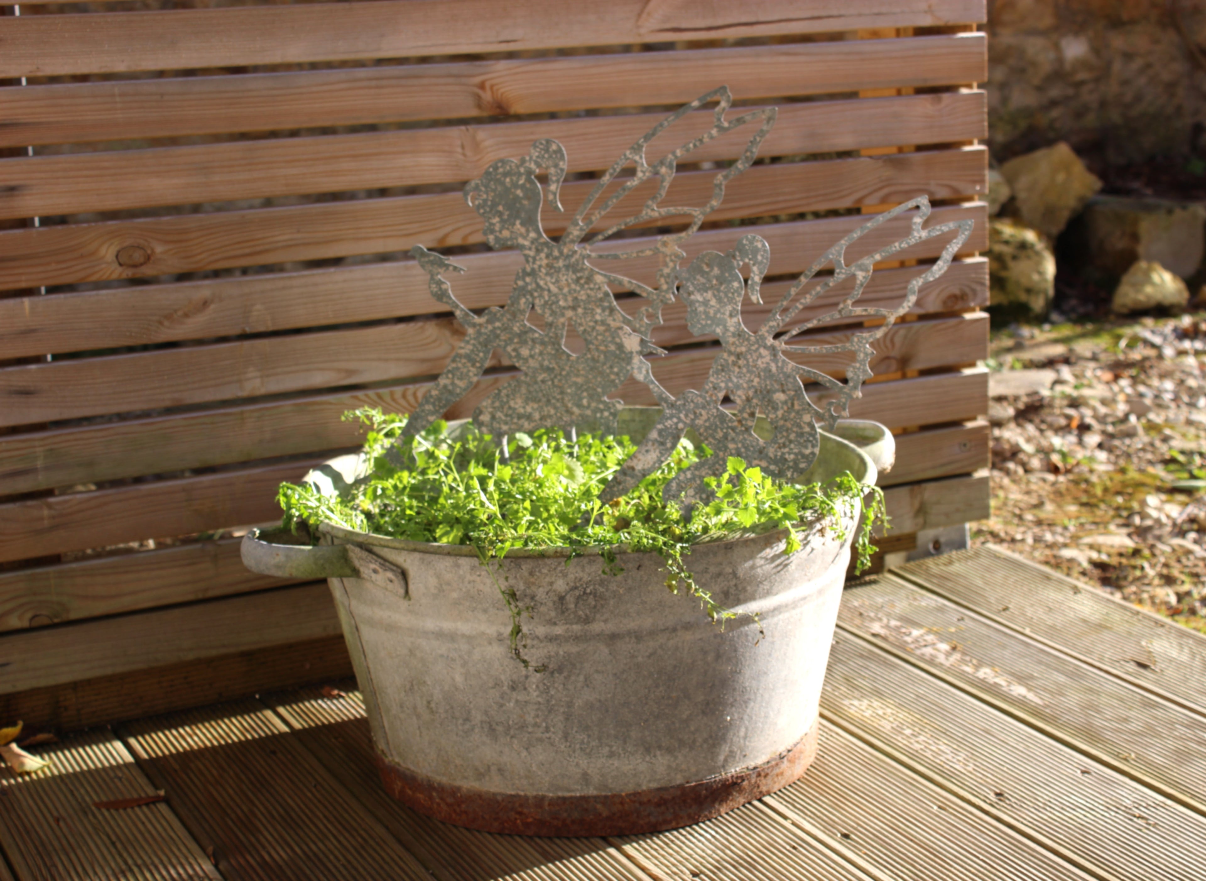 Pic de jardin Décor Elfe GM Gris métal  style campagne chic - Clayre & Eef - Maion Ysance