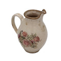 Pichet décoratif céramique  motif roses  campagne chic - Clayre & Eef - Maison Ysance 