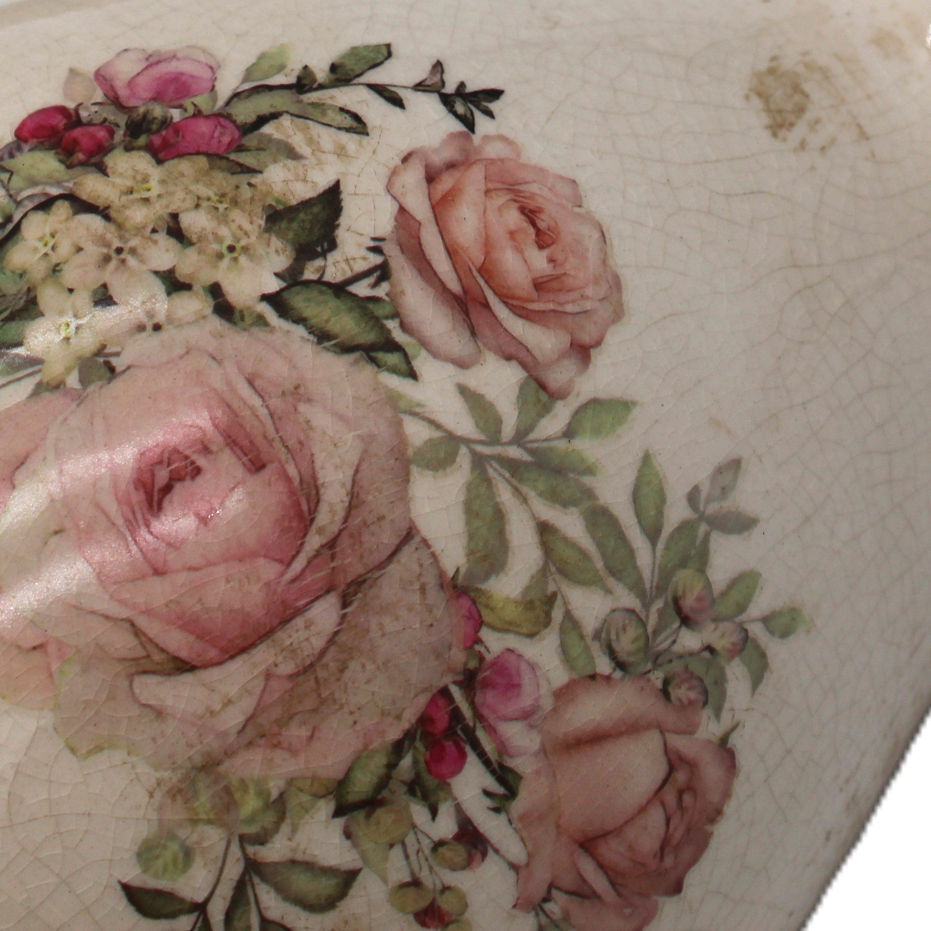 Pichet décoratif céramique  motif roses  campagne chic - Clayre & Eef - Maison Ysance 