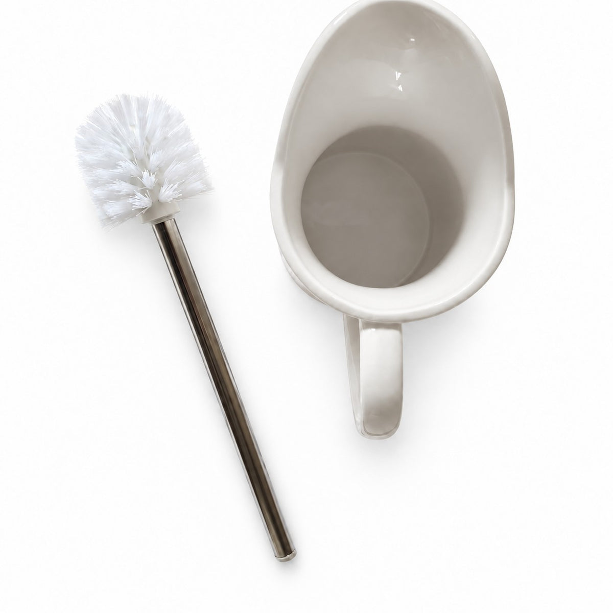 Broc WC cœur en céramique blanc cassé