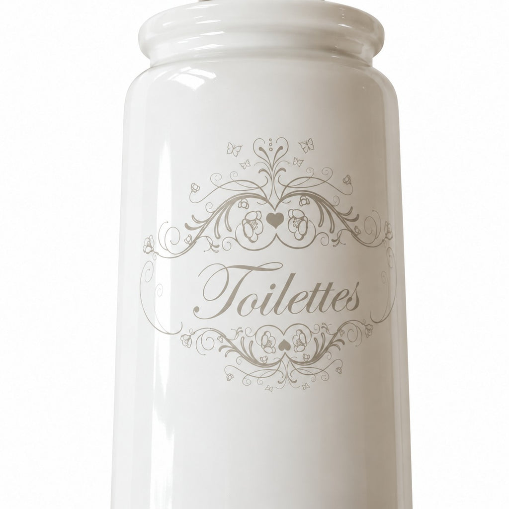 White ceramic toilet brush - "Toilettes" inscription