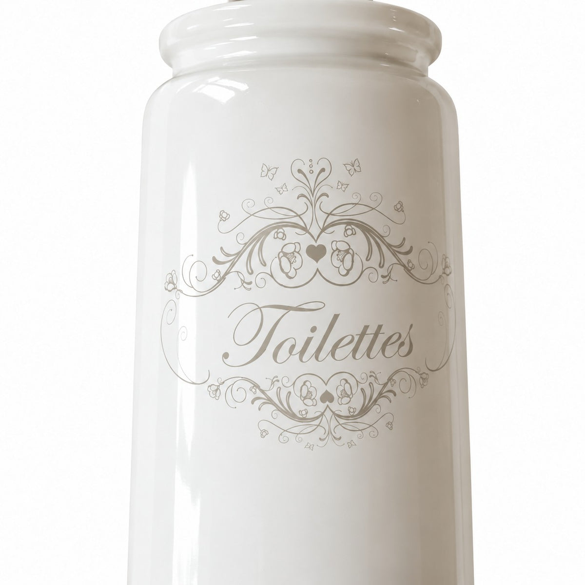 White ceramic toilet brush - "Toilettes" inscription