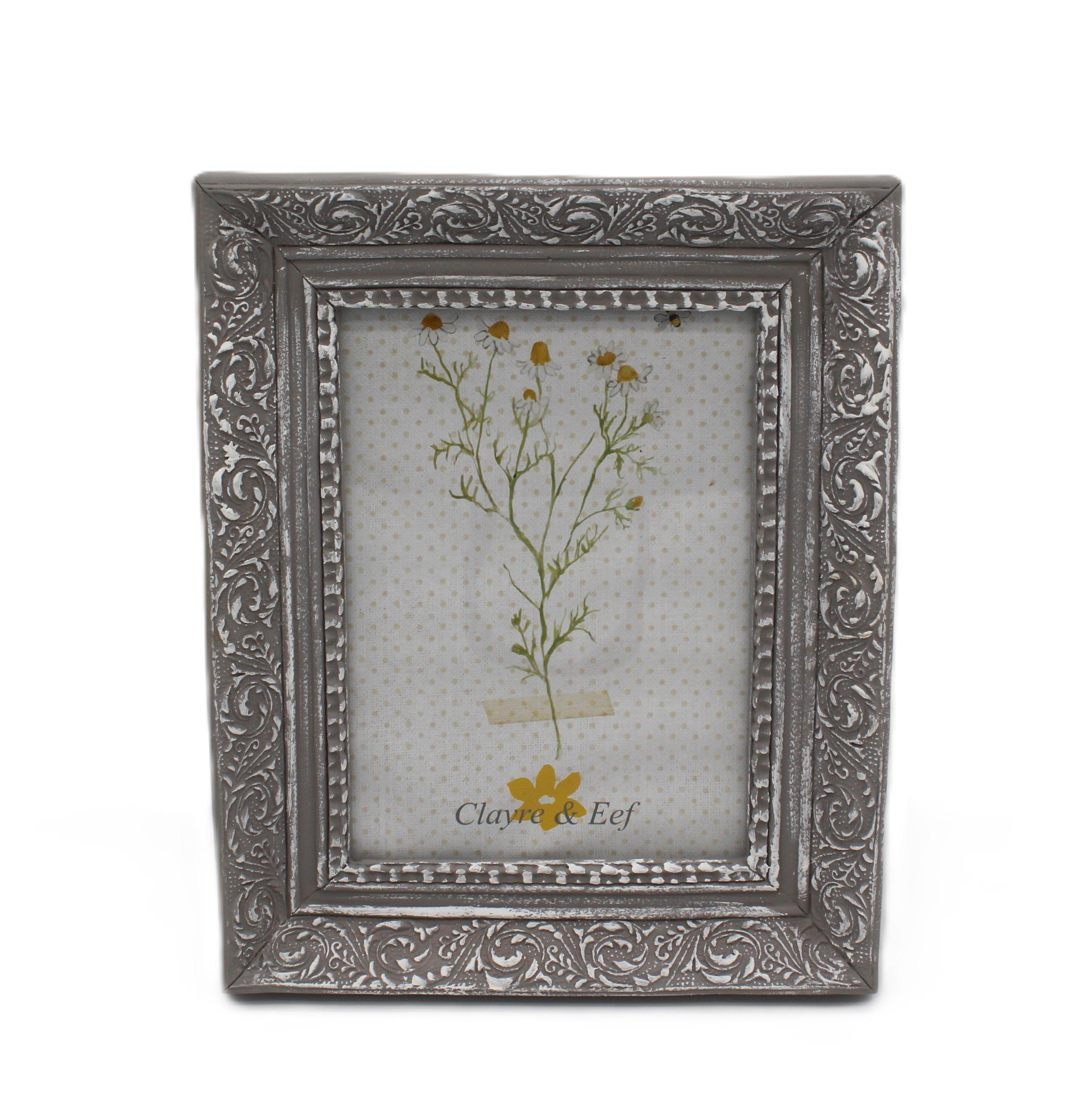 Cadre photo gris patiné style romantique et campagne chic - Clayre & Eef - Maisoj Ysance 