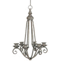 Chandelier rustique avec bougies coniques en métal pour décoration farmhouse et maison de charme