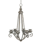 Chandelier rustique avec bougies coniques en métal pour décoration farmhouse et maison de charme