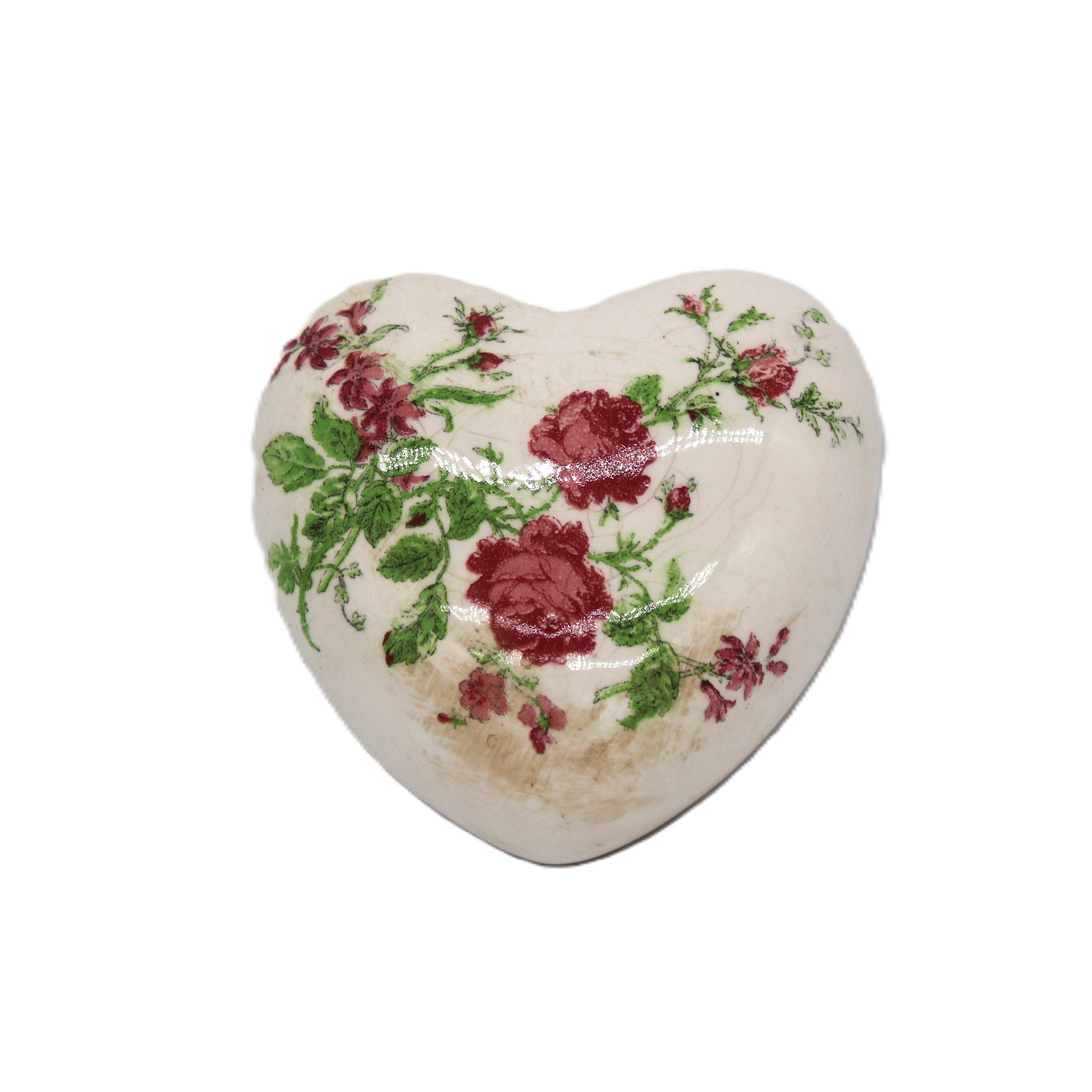 coeur décoratif en céramique floral campagne chic - Clayre & Eef -Maison Ysance