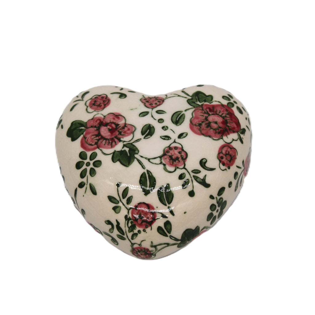 coeur décoratif en céramique floral campagne chic - Clayre & Eef -Maison Ysance