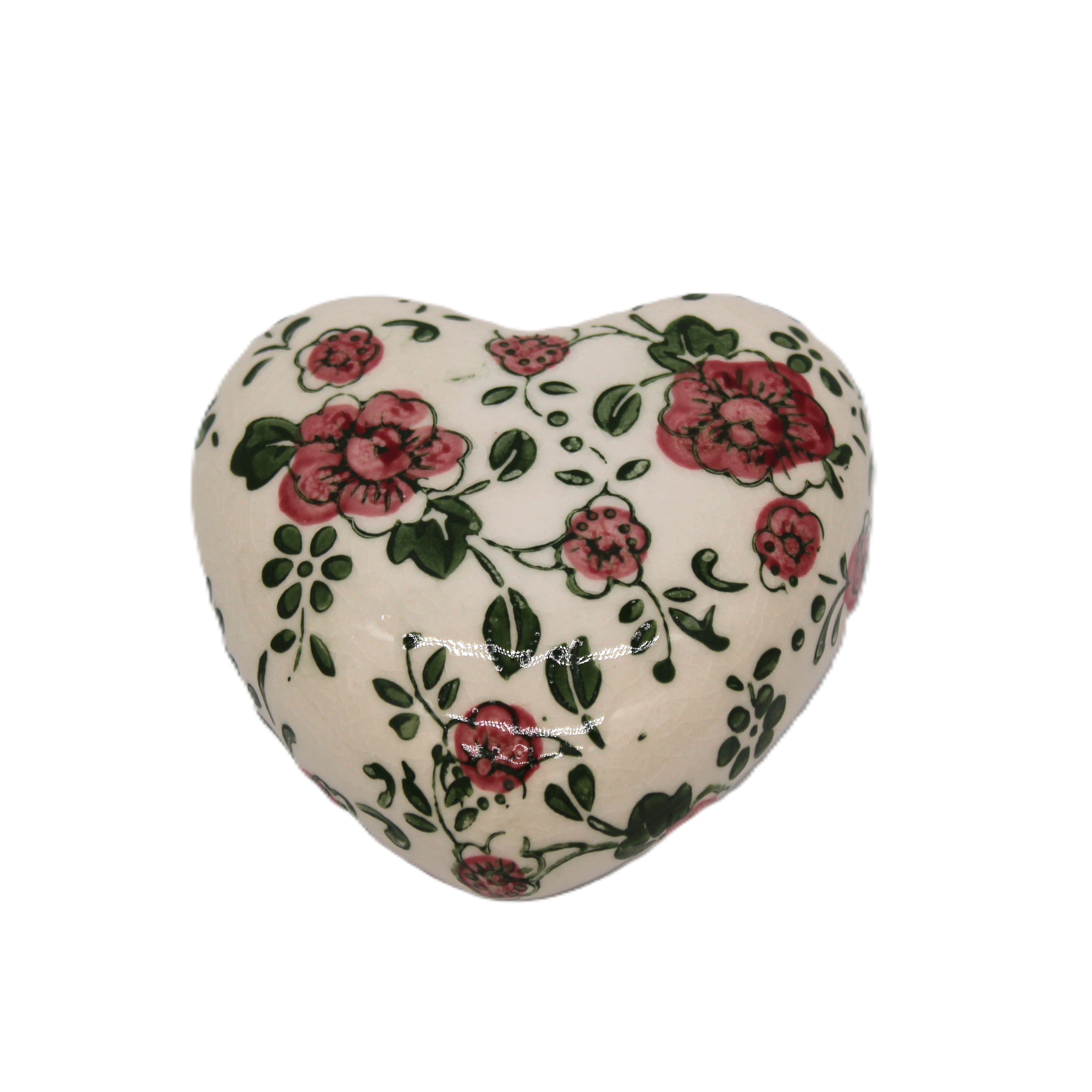 coeur décoratif en céramique floral campagne chic - Clayre & Eef -Maison Ysance