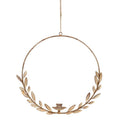 Couronne porte bougie beige en métal style campagne chic pour décoration de table romantique