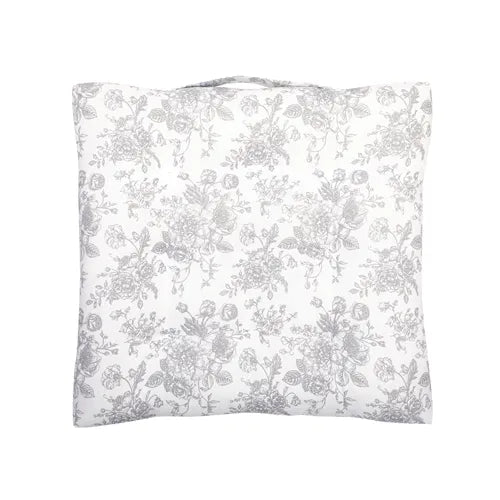 Coussin de palette blanc et gris 40x40 style campagne chic en coton recyclé