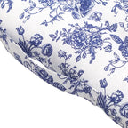 Coussin d'assise fleuri blanc et bleu (40 x 40 x 5 cm)