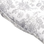 Coussin d'assise fleuri blanc et gris clair (40 x 40 x 5 cm)