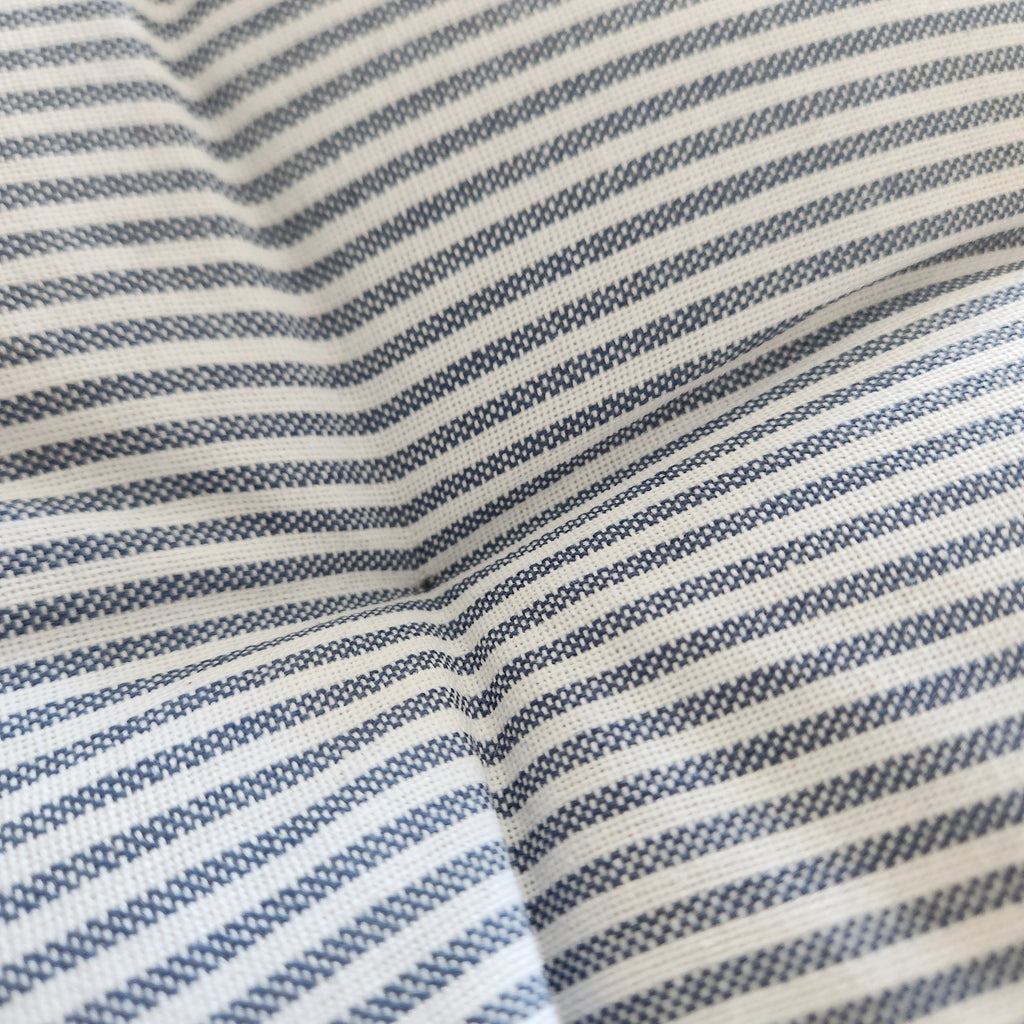 Coussin de banc textile recyclé rayé bleu et blanc (37 x 115 cm)